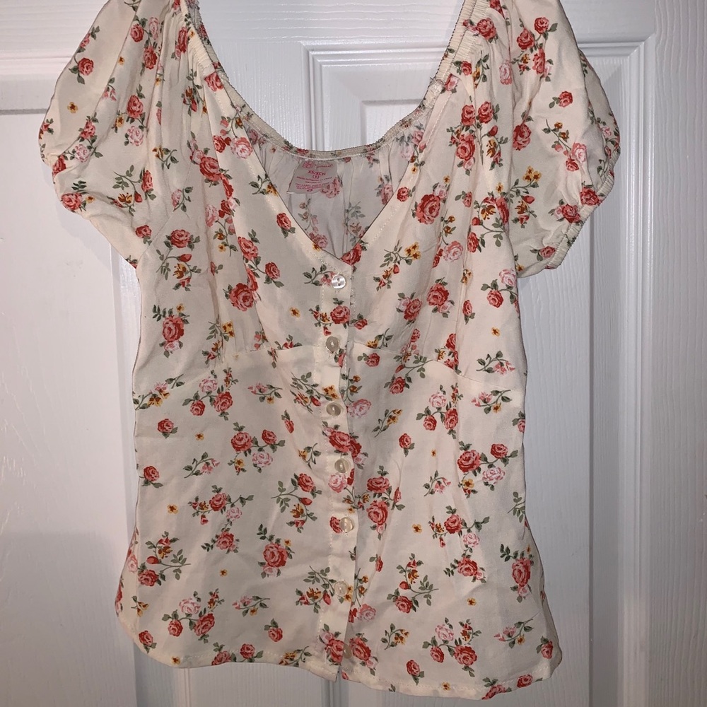 flowered button up